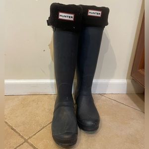 Navy blue hunter boots